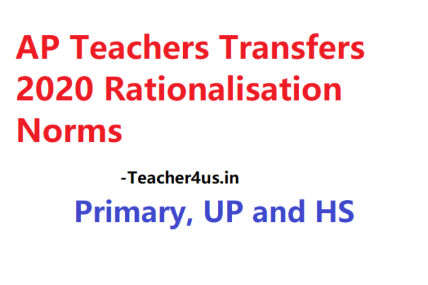 AP Teachers Transfers 2020 Rationalisation Norms